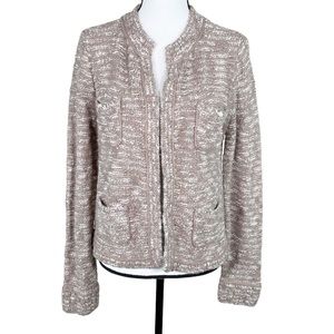 NWT Loft Tan Boucle Pocket Open Cardigan